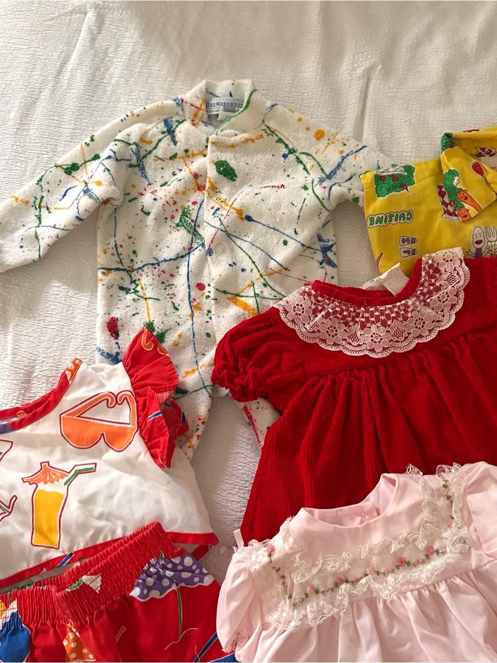 Vintage Baby Clothes Lot Bundle 80s 90s OshKosh Health-tex  0-12 Mo Baby